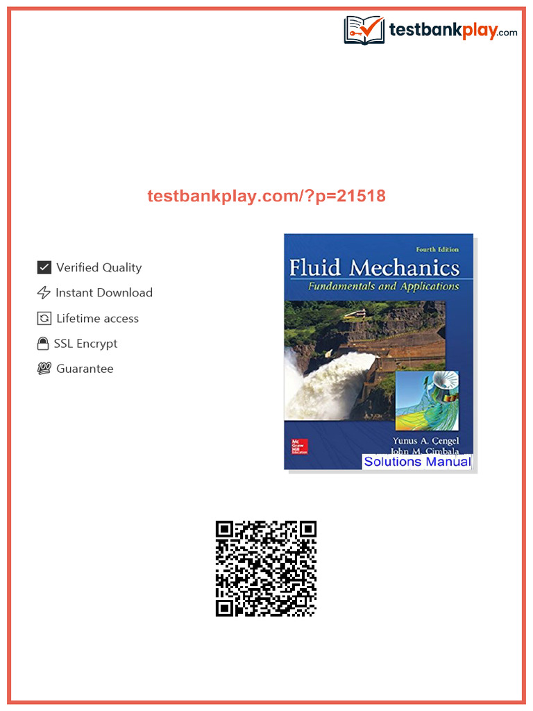 Fluid Mechanics Fundamentals and Applications 4th Edition Cengel ...