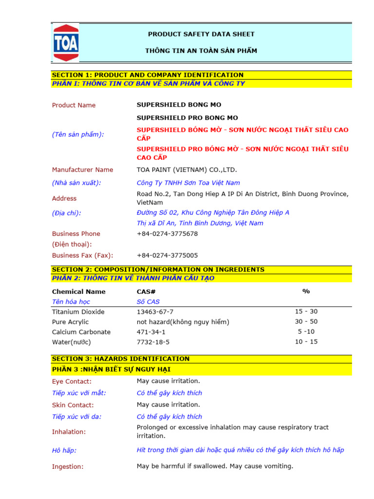 Msds Supershield Bong Mo | PDF