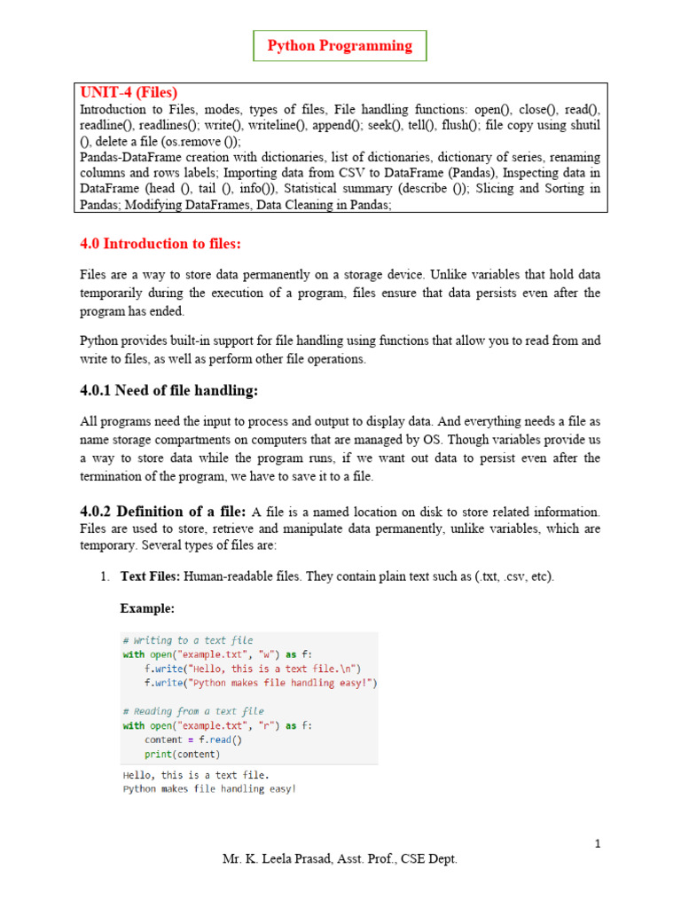 PP UT-4 Material | PDF | Computer File | Comma Separated Values