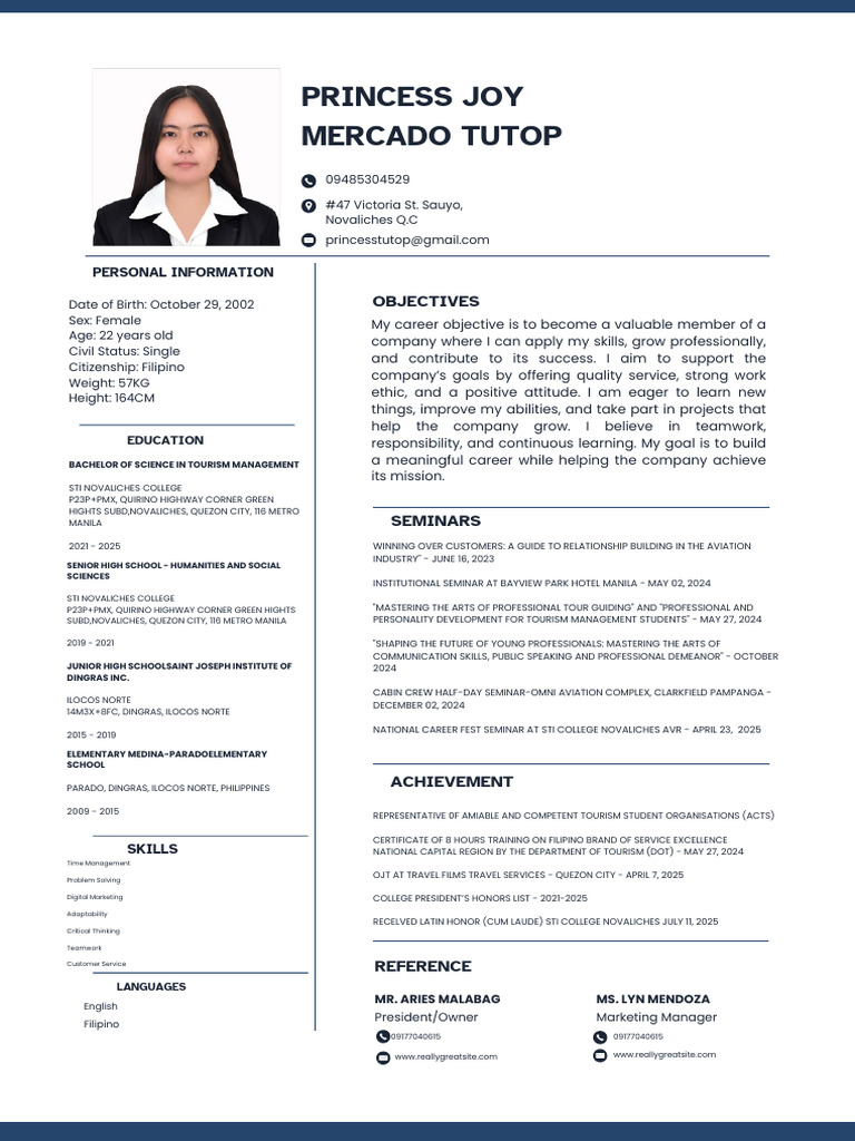 Resume_tutop Princess Joy | PDF | Cognition