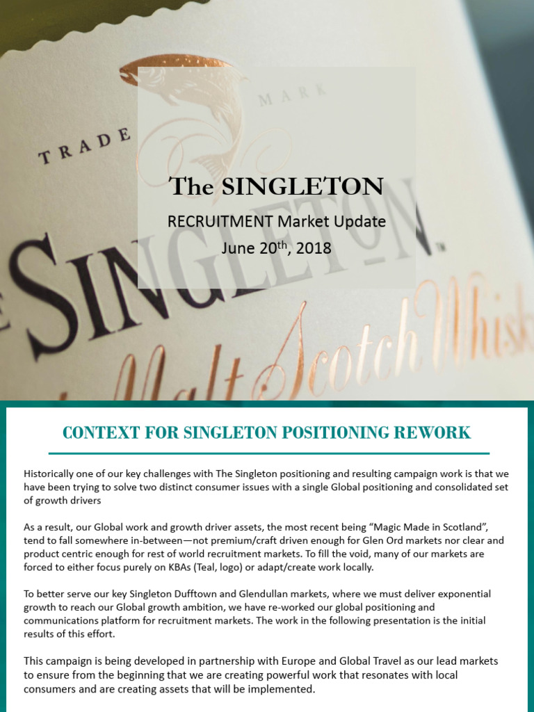 The Singleton_Market Update 20.6.18 | PDF | Whisky | Scotch Whisky