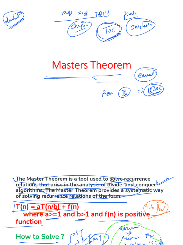 Master Theorem (2) | PDF