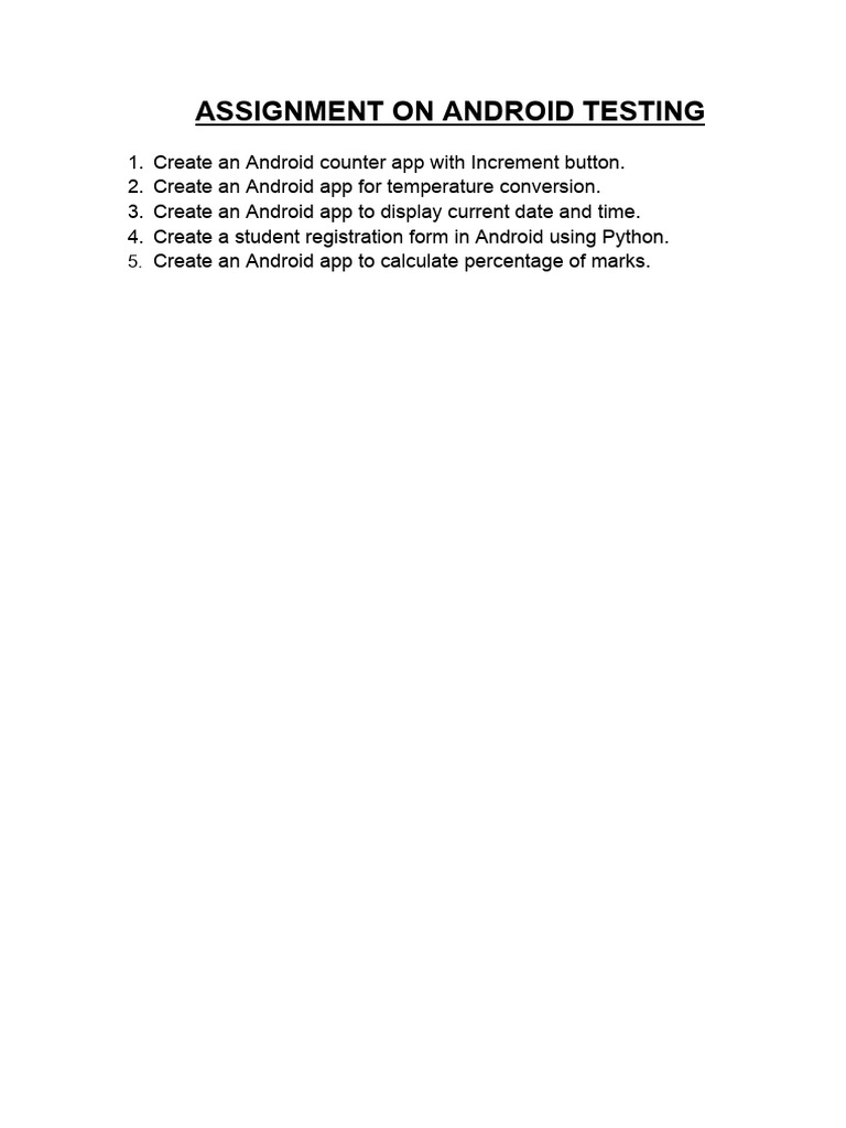 Assignment on Android Testing 2 | PDF
