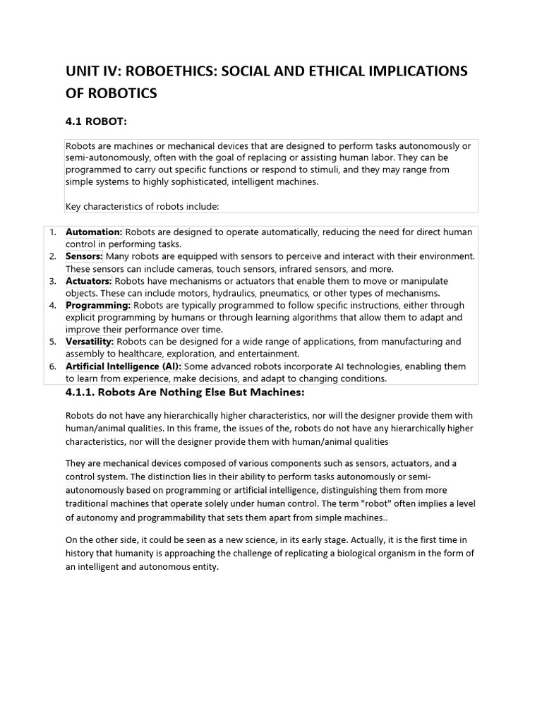 ETHICS IN AI (UNIT -4) | PDF | Artificial Intelligence | Intelligence ...