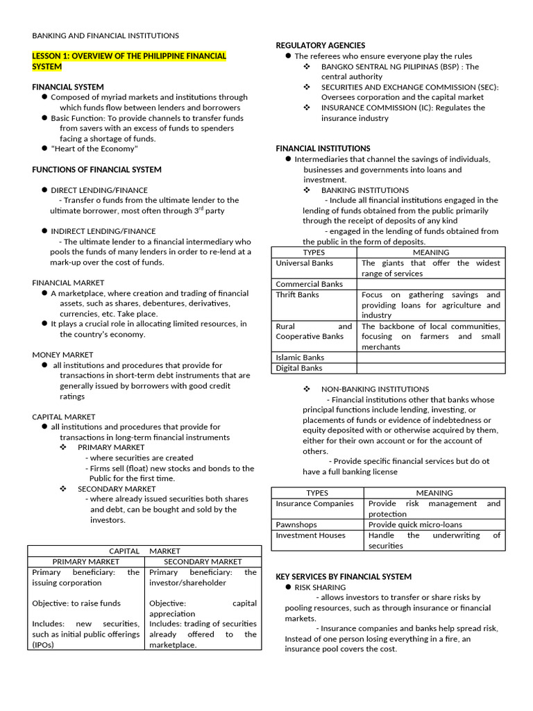BFI REVIEWER | PDF | Banks | Securities (Finance)