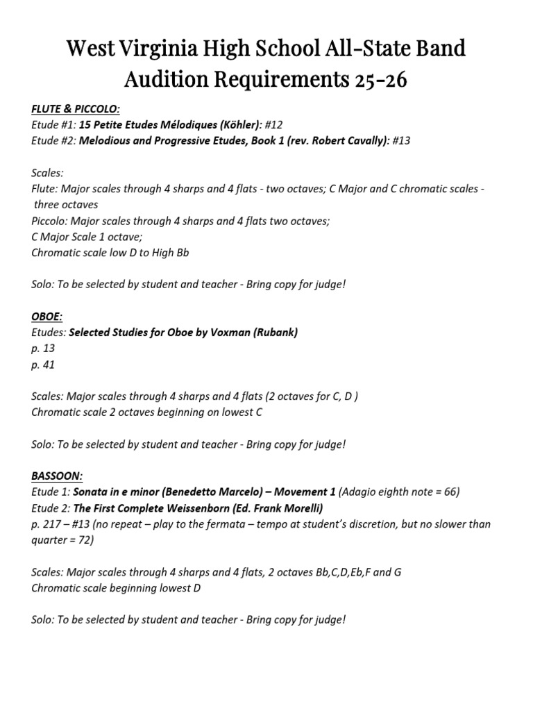 all-state-audition-music-requirements-2026 | PDF | Scale (Music ...