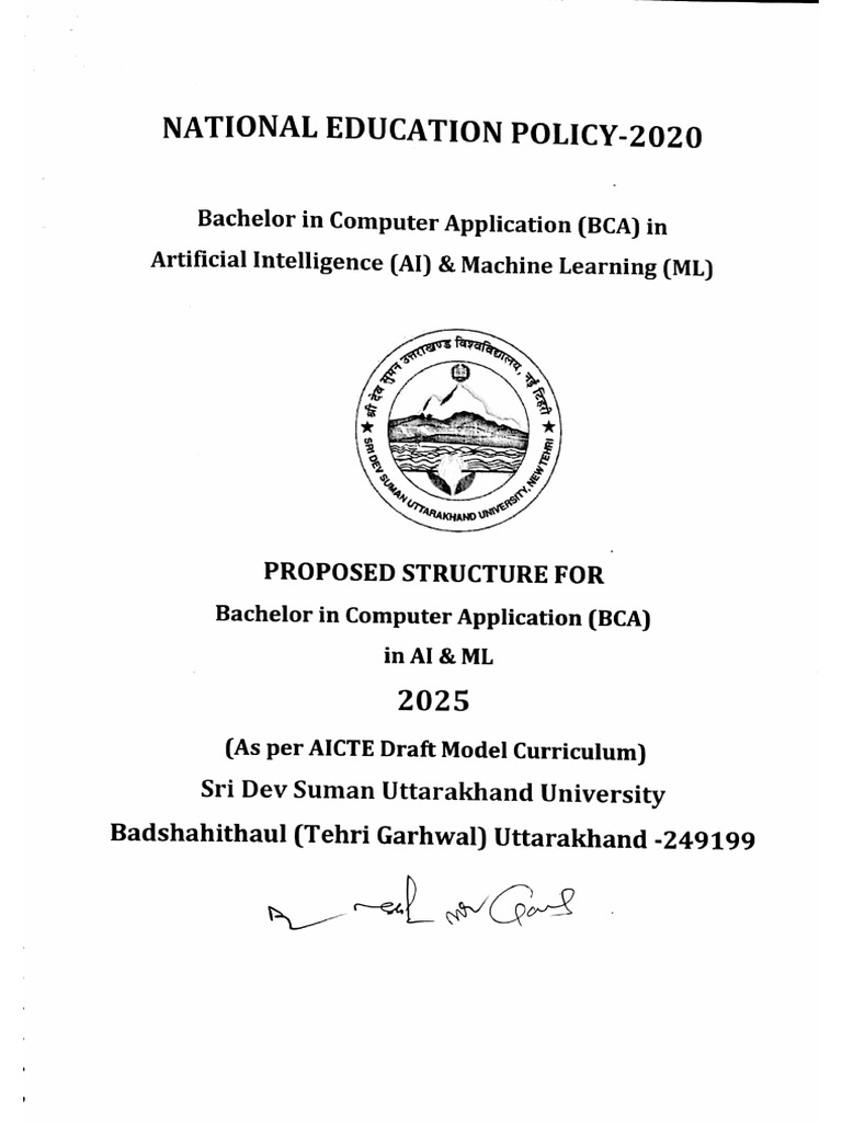 BCA AI-ML | PDF | Function (Mathematics) | Machine Learning