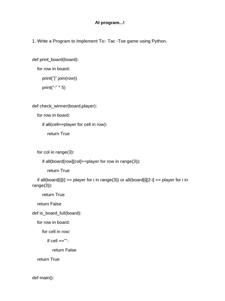 AIML LAB MANUAL | PDF