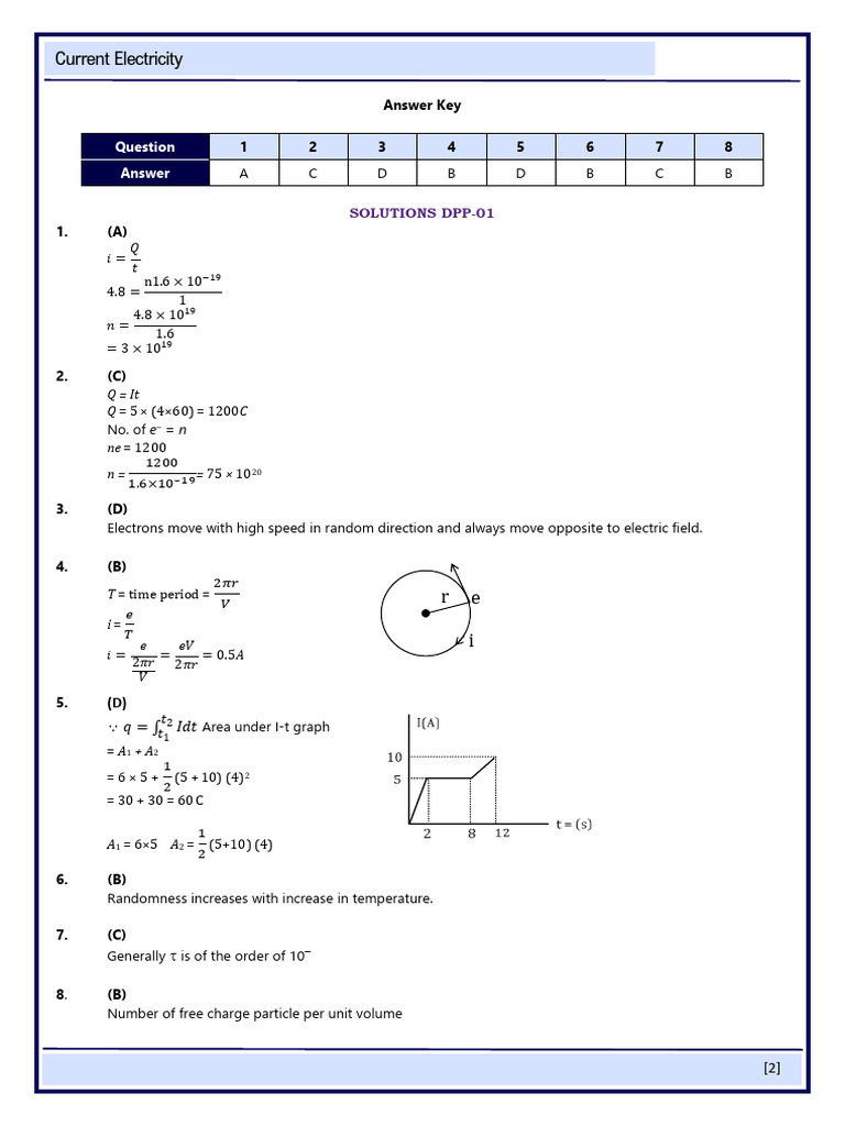 SOL-DPP_Current Electricity_-PART-1 | PDF | Electron | Electrical ...