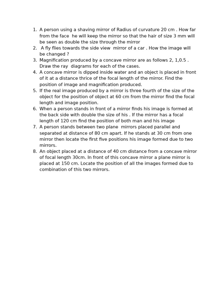 Physics 1 Mirror | PDF