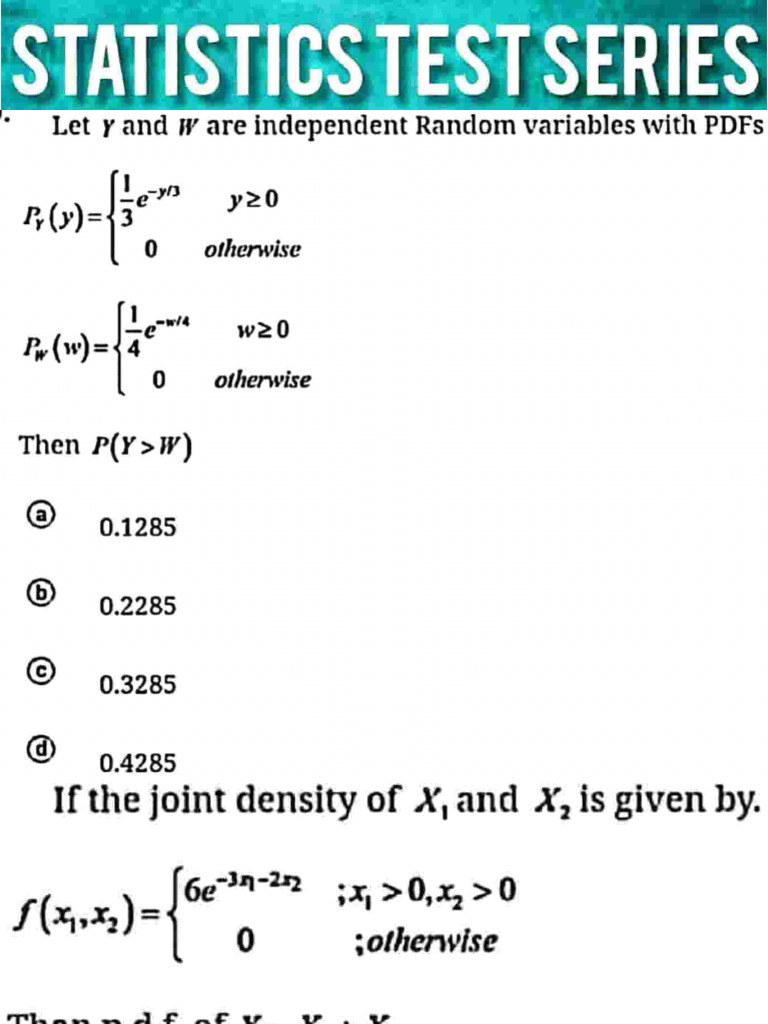 Statistics Test Series | PDF