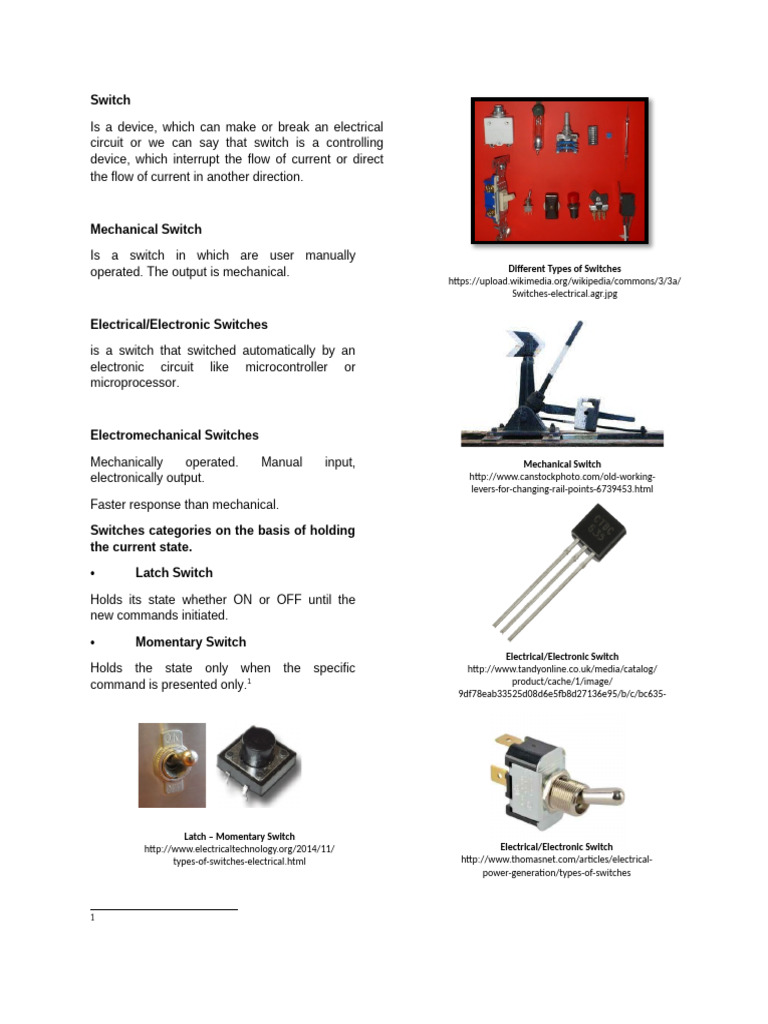 Electromechanical Switches | PDF | Relay | Switch