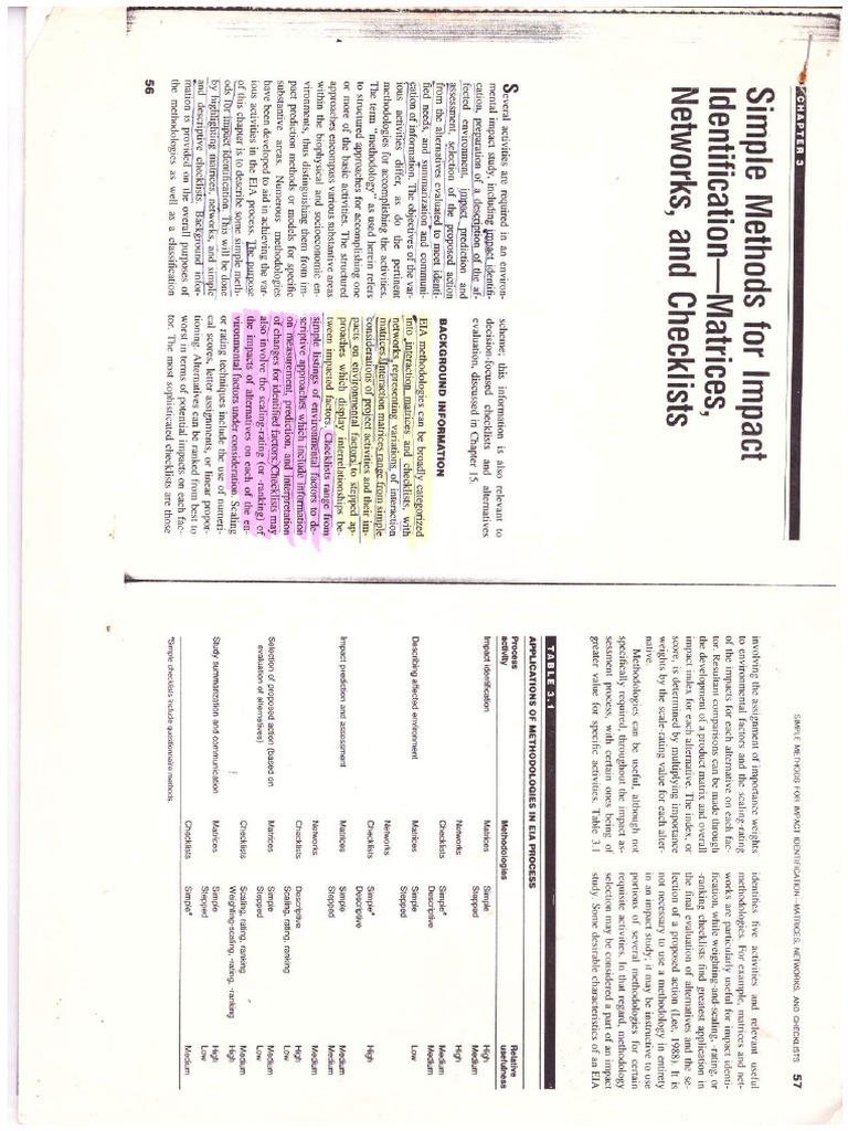 Ch-3 Simple Methods for Impact Identification, Matrices, Networks and ...