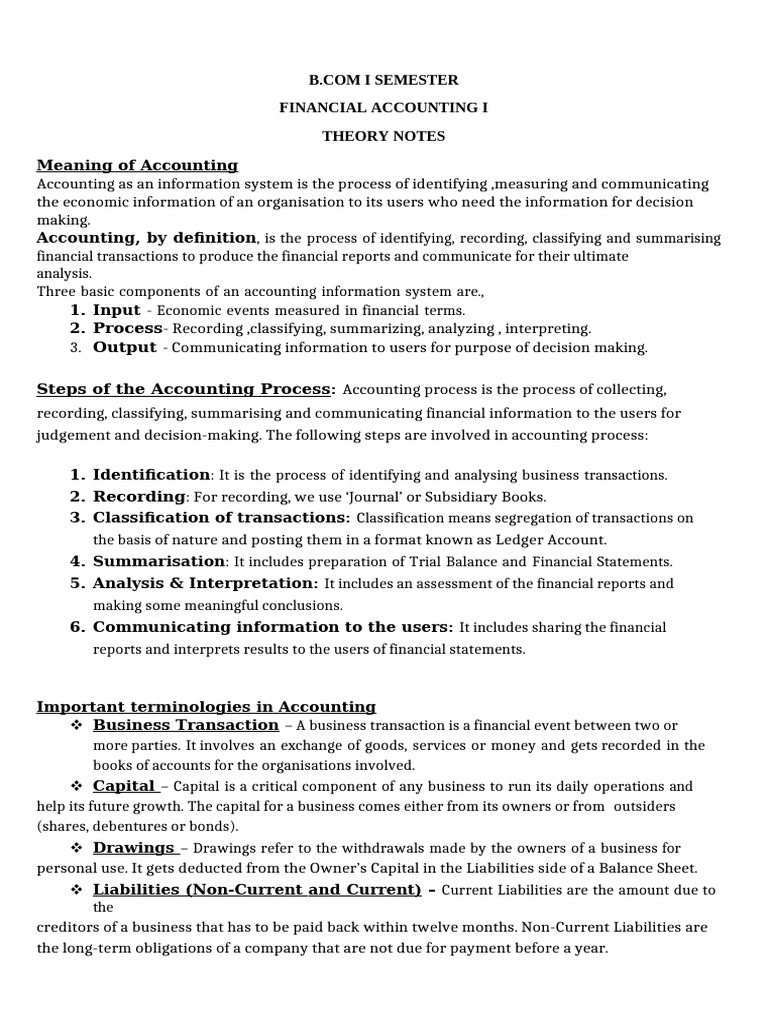 Financial Accounting - 1 | PDF | Debits And Credits | Expense