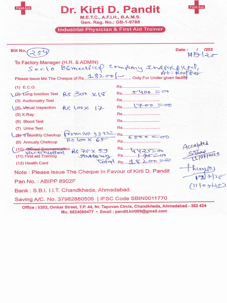 Employee Medical Invoice | PDF