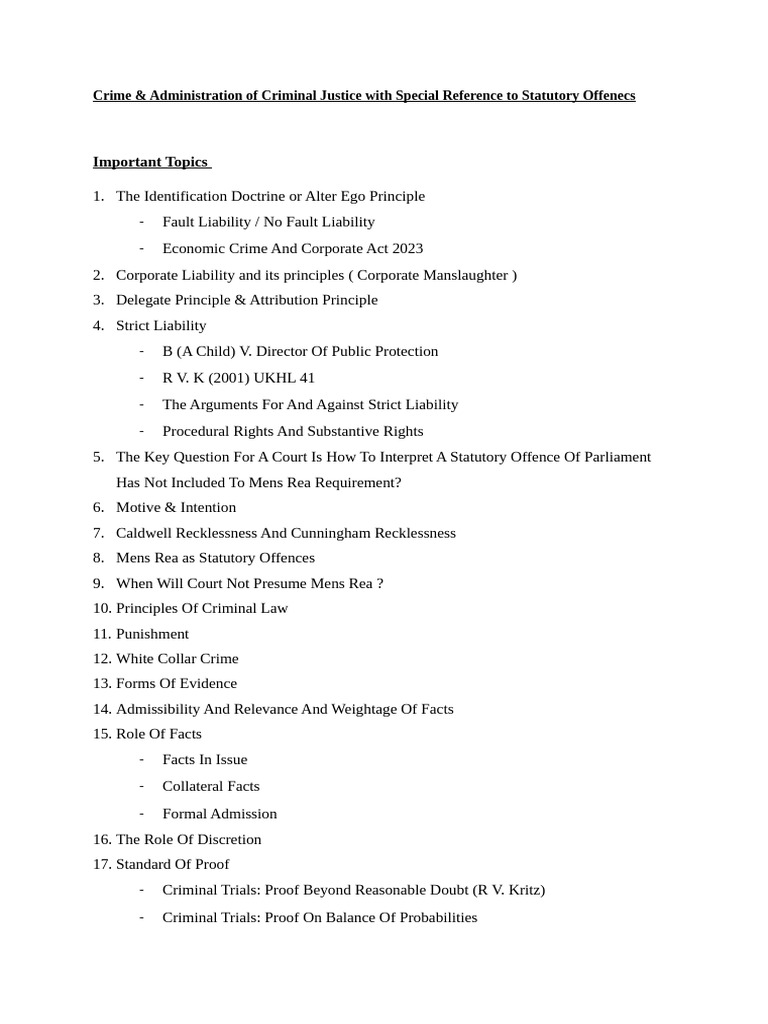 Statutory Offences | PDF