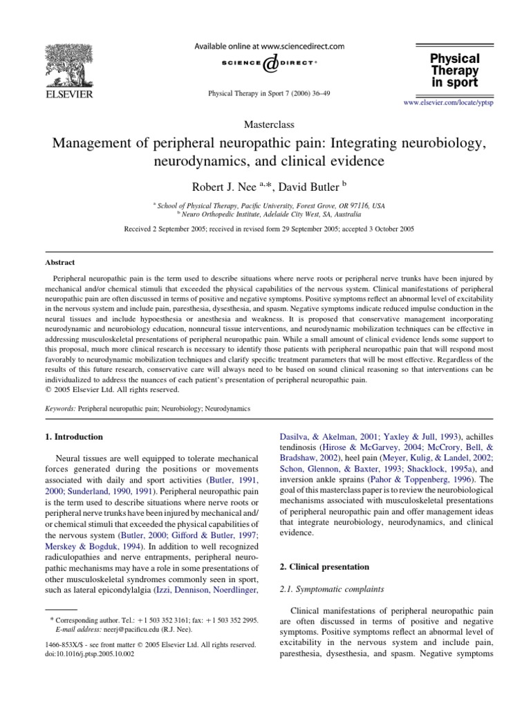 Management of Peripheral Neuropathic Pain | PDF | Peripheral Neuropathy ...