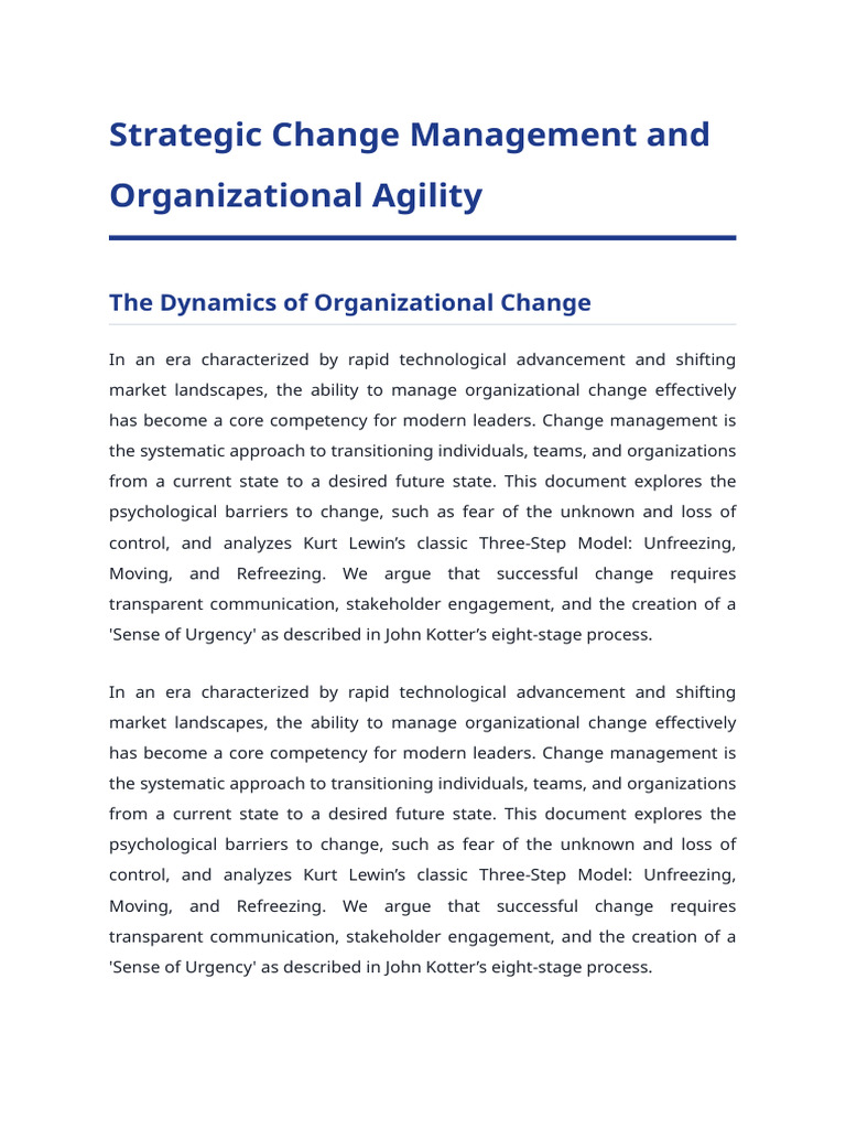 Change_Management_and_Agility | PDF | Change Management | Leadership