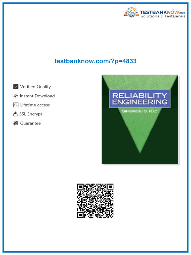 Solutions Manual for Reliability Engineering by Singiresu S. Rao ...