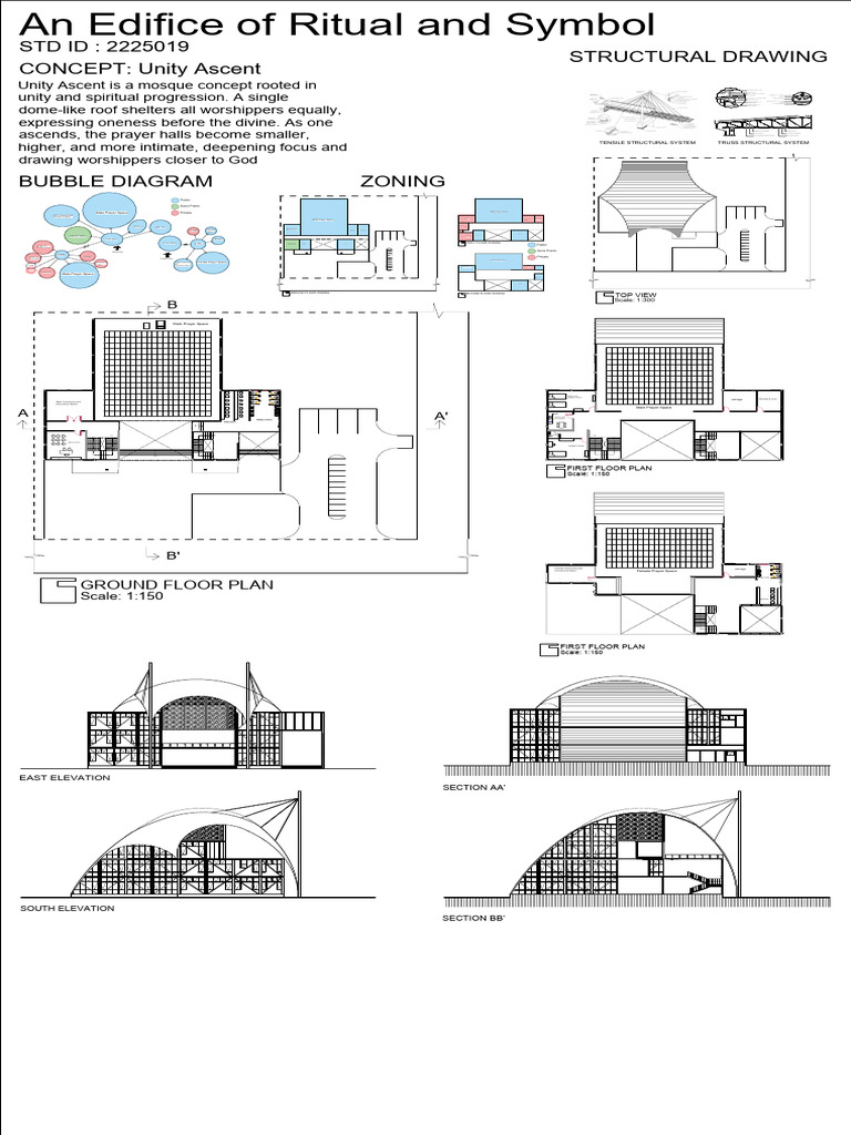 Mosque Final Sheet | PDF | Truss | Mosque