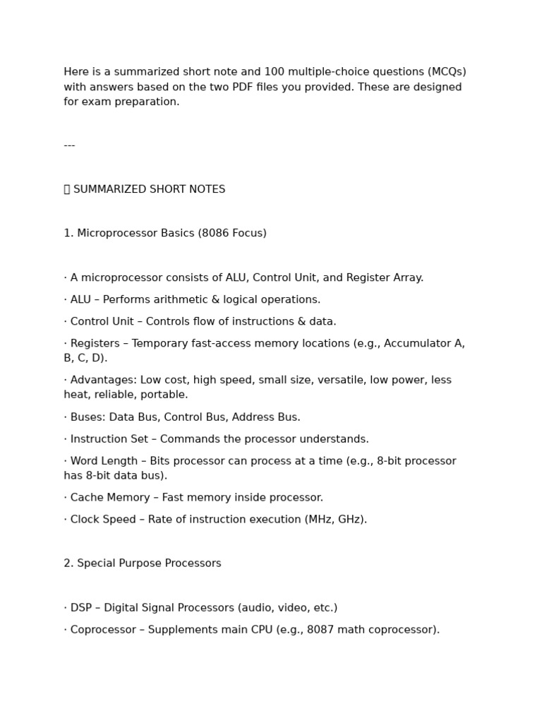 Assembly Q&A | PDF | Central Processing Unit | Assembly Language