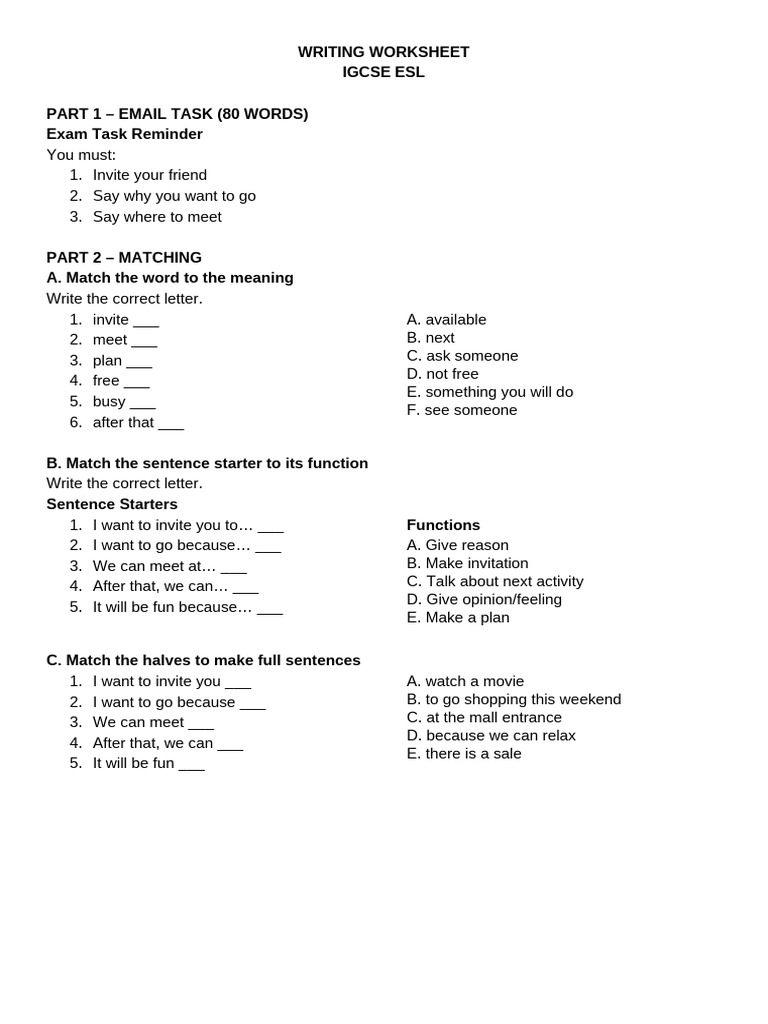 Writing Worksheet | PDF | Chess Openings | Chess Theory