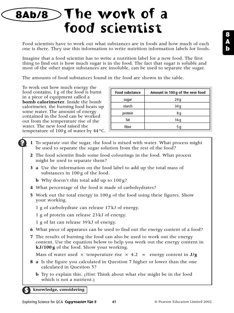 Calculating the Energy in Food | PDF | Foods | Sugar