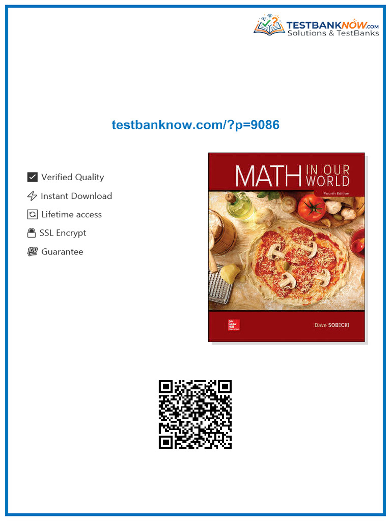 Solution Manual for Math in Our World, 4th Edition, David Sobecki pdf ...