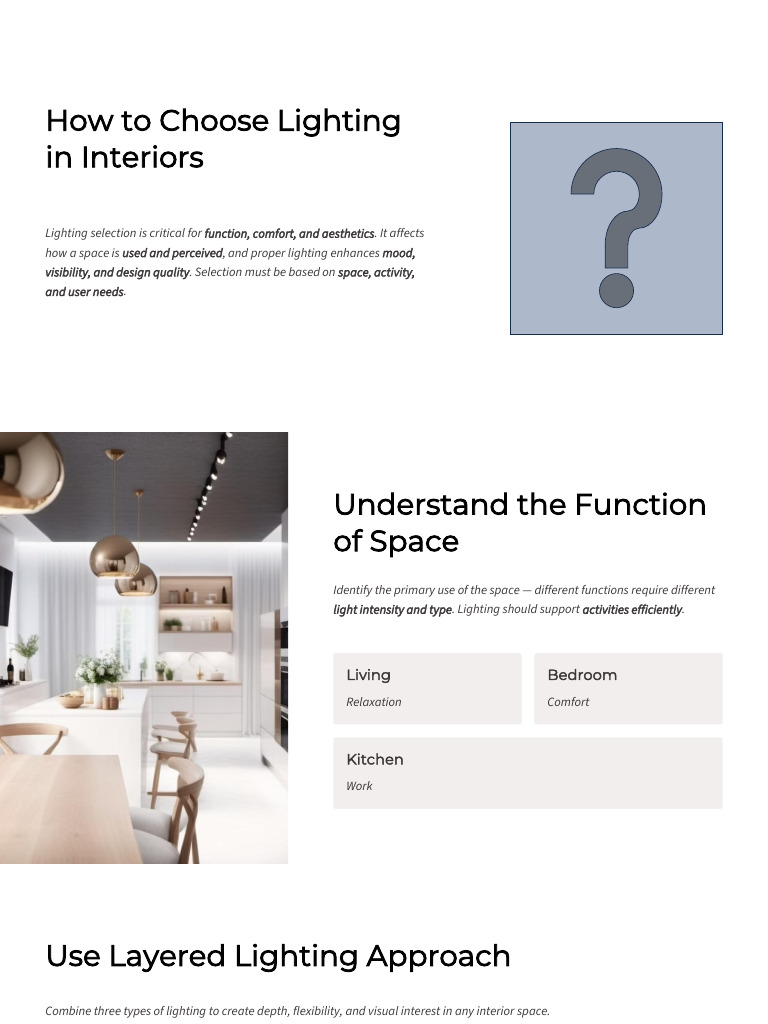 Unit-03-How to Choose Lighting | PDF | Lighting | Interior Design