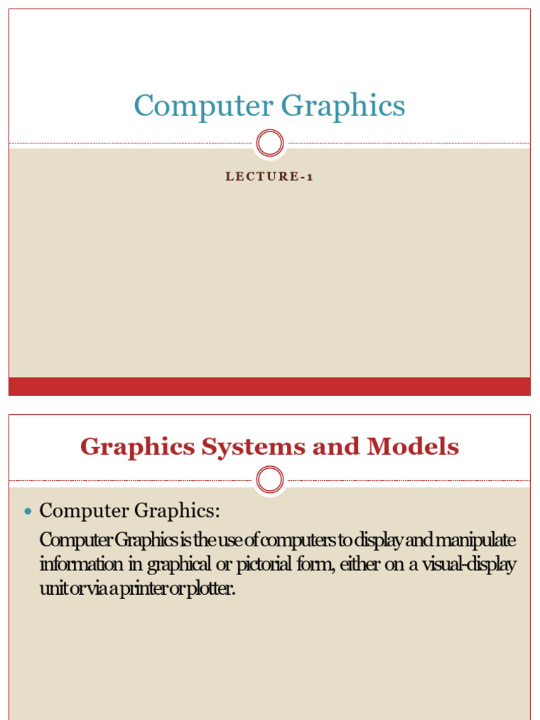 Lec 1 Applications | PDF | Computer Graphics | 3 D Computer Graphics
