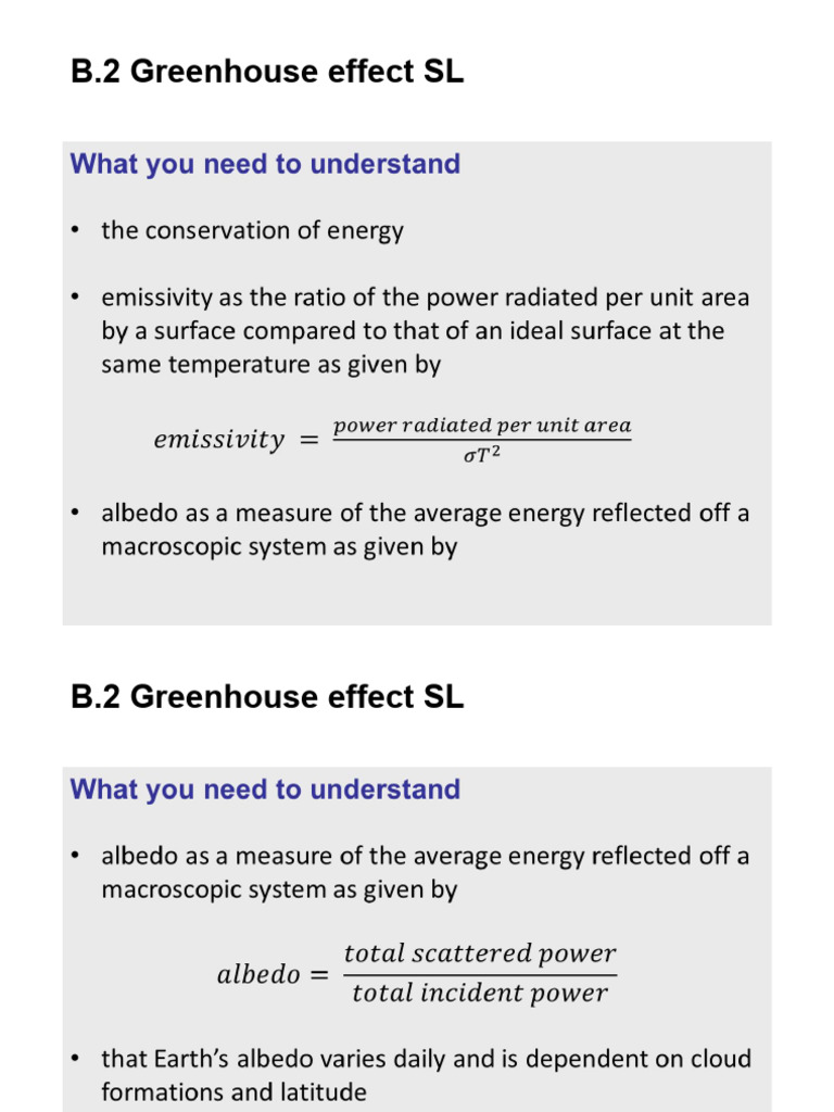 05 - IBDP B.2 Greenhouse Effect PPT SL (First Exam 2025) | PDF ...