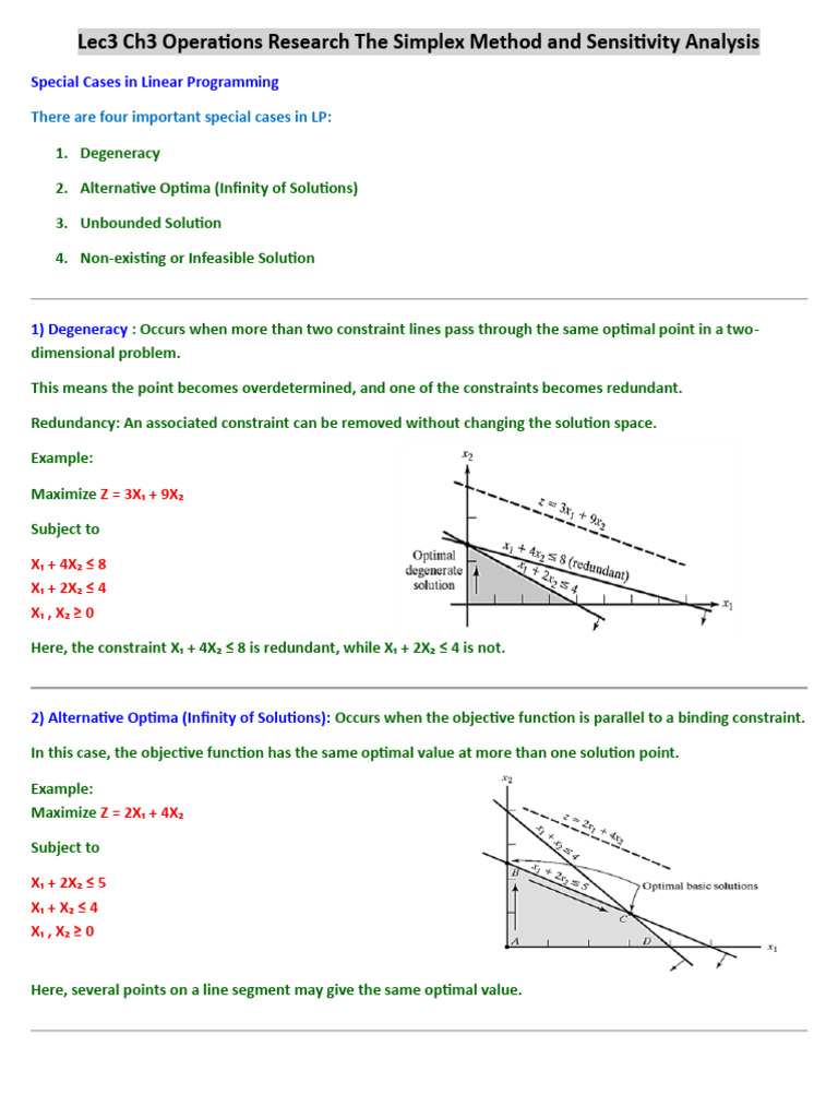 Lec3 Ch3 Operations Research the Simplex Method and Sensitivity ...