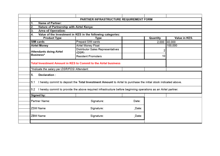 Dsa Infrastructure Form | PDF
