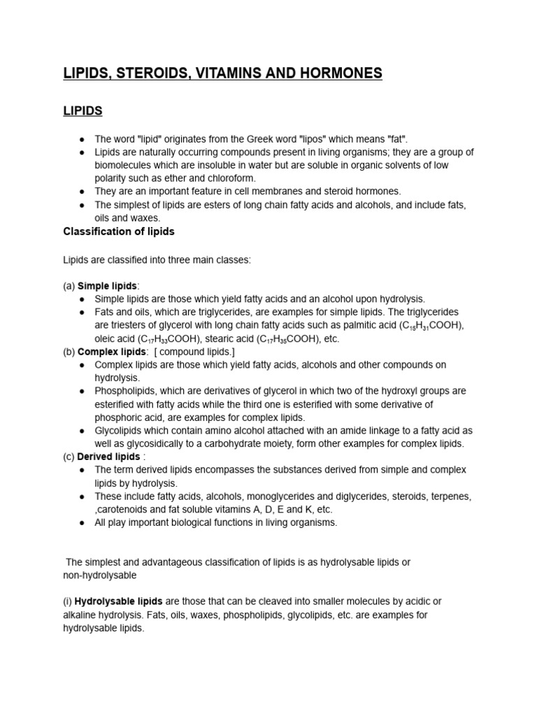 Lipids | PDF | Lipid | Triglyceride
