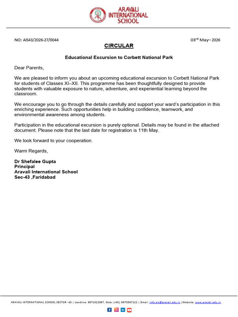 Educational Excursion to Corbett National Park | PDF