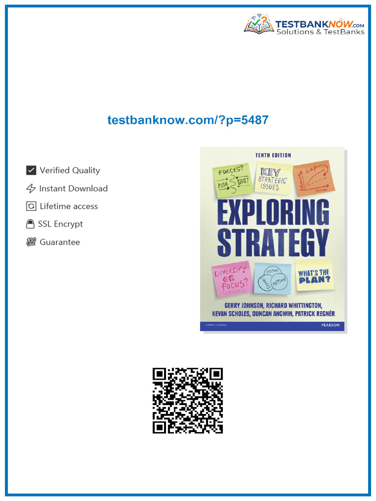 Solution Manual for Exploring Strategy Text Only, 10/E digital download ...