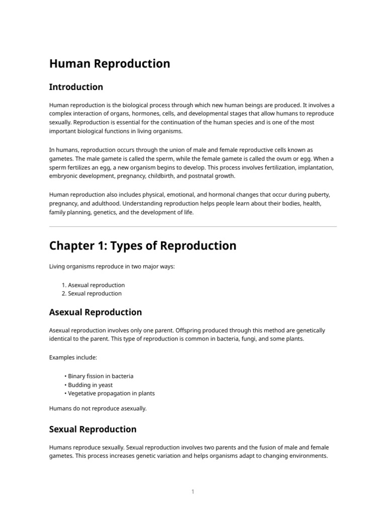 Human Reproduction Explained Detailed Document | PDF | Reproduction ...