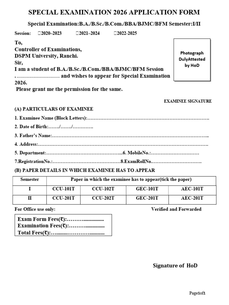 Exam_form | PDF
