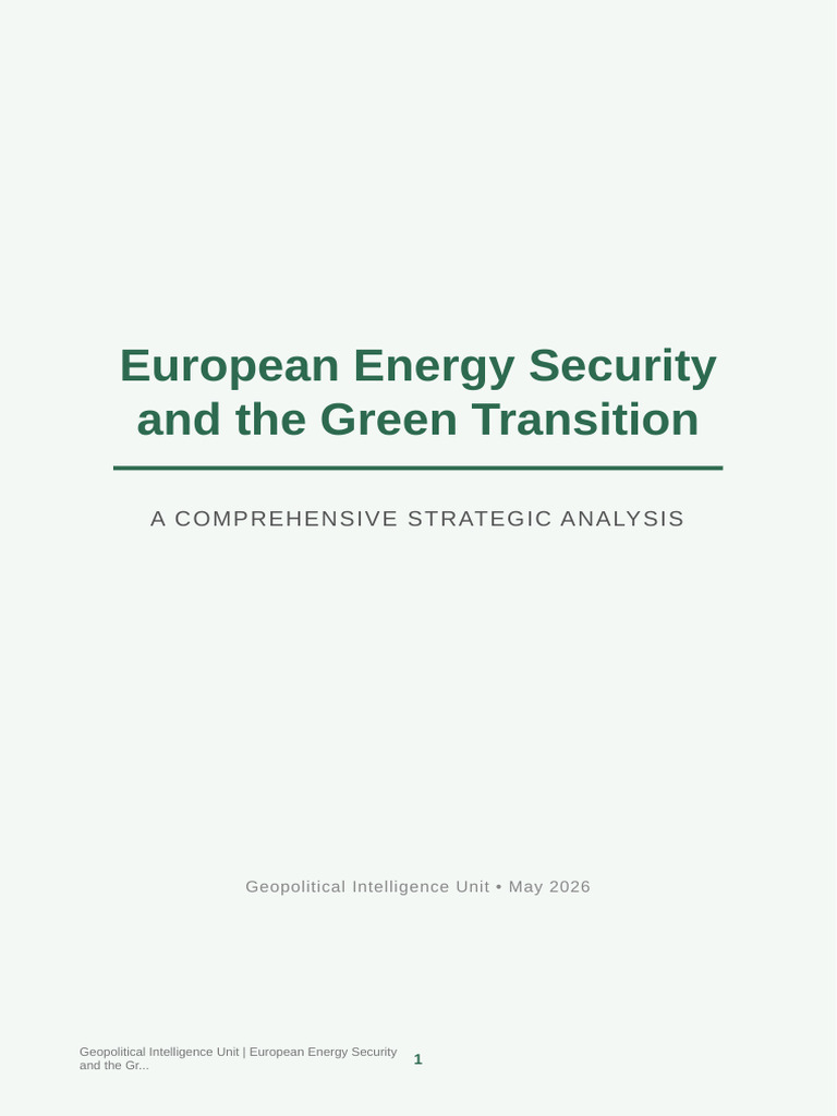 European Energy Security-V2 | PDF | Renewable Energy | Energy Security