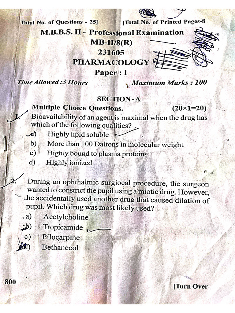 Pharma Mbbs Paper 1 | PDF