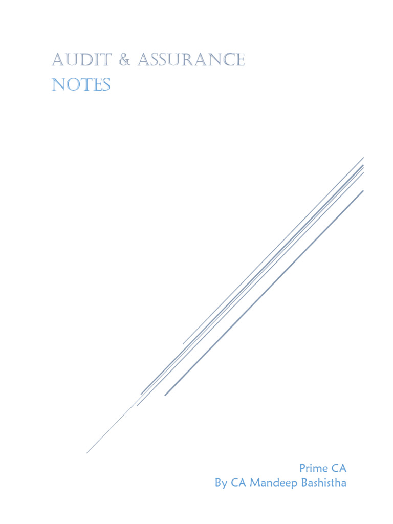 Audit Assurance Note | PDF | Audit | Financial Audit