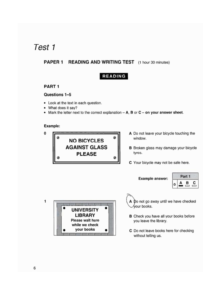 Reading Test 1 | PDF