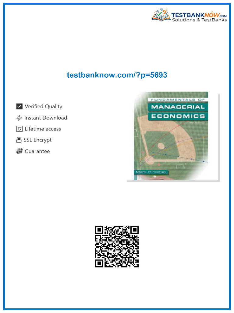 Solution Manual for Fundamentals of Managerial Economics, 9th Edition digital version 2026 | PDF ...