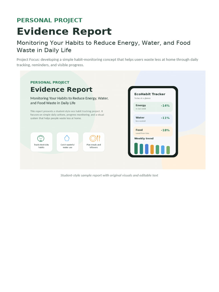 Eco Habit Evidence Report | PDF | Waste | Energy Conservation
