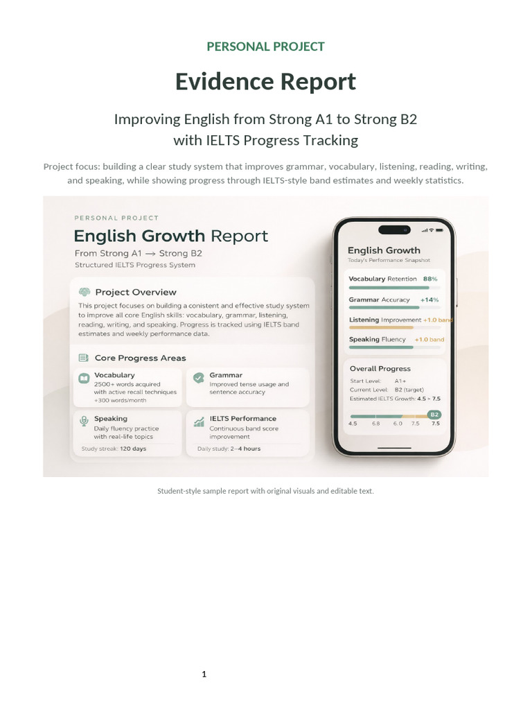 English Personal Project Evidence Report Fixed | PDF | Vocabulary ...