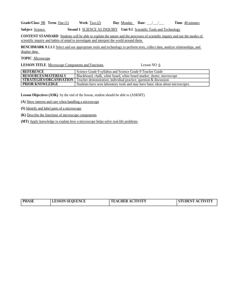 Stem Lesson Plan | PDF | Science | Inquiry