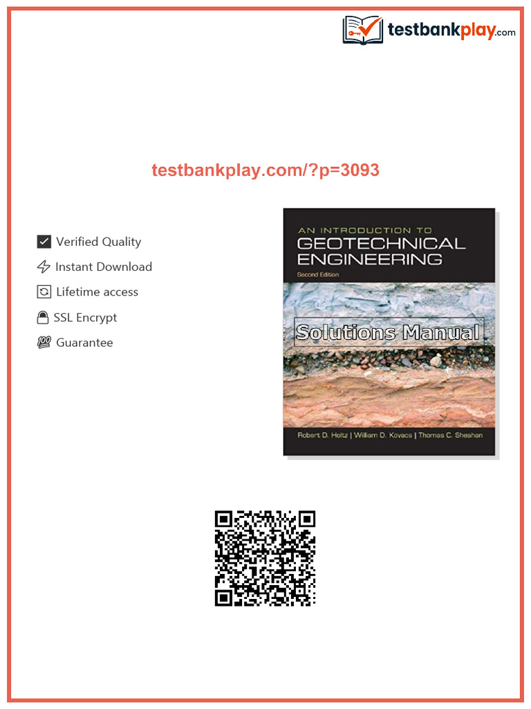Introduction to Geotechnical Engineering 2nd Edition Holtz Solutions ...