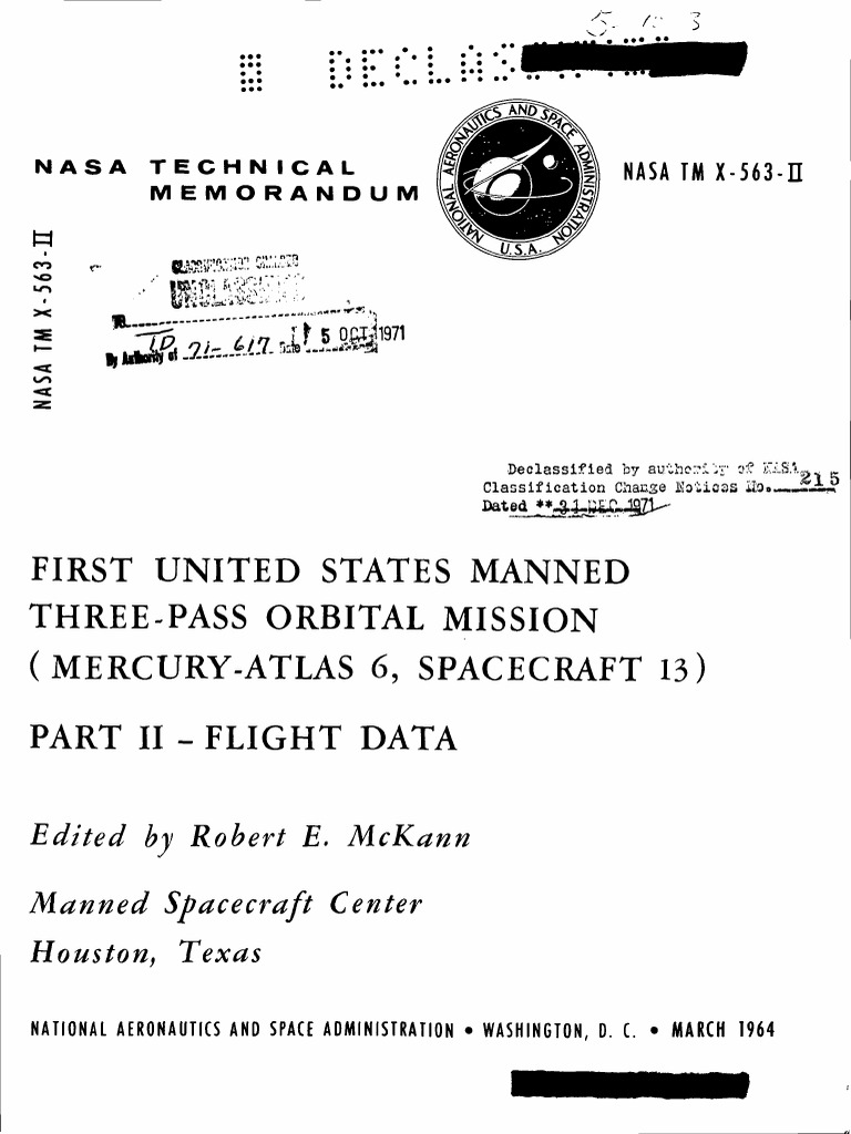 First United States Manned Three-Pass Orbital Mission - Mercury-Atlas 6 ...
