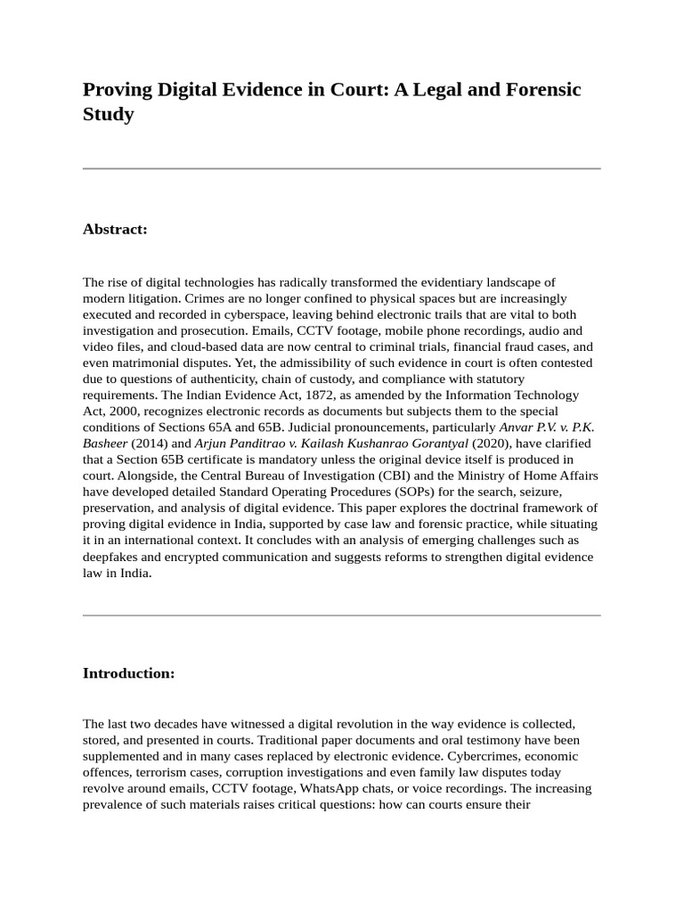 Research Paper on Digital Evidence | PDF | Authentication | Digital ...