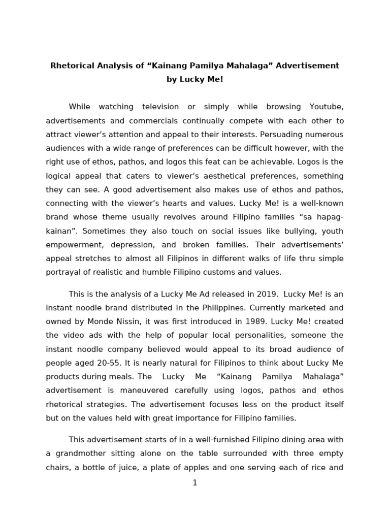 Sample Rhetorical Analysis | PDF
